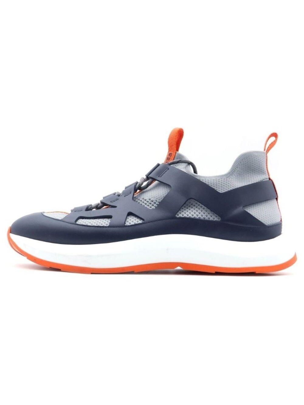 Hermes Katana Mesh Low-Top Sneakers Black Gray Orange